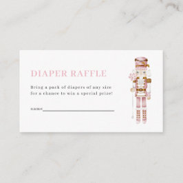 Pastel Pink Nutcracker Diaper Raffle Card Tilläggskort