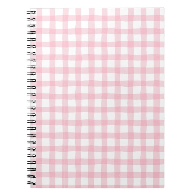 Pastel Pink Plaid – Soft Aesthetic Seamless  Anteckningsbok (Framsidan)