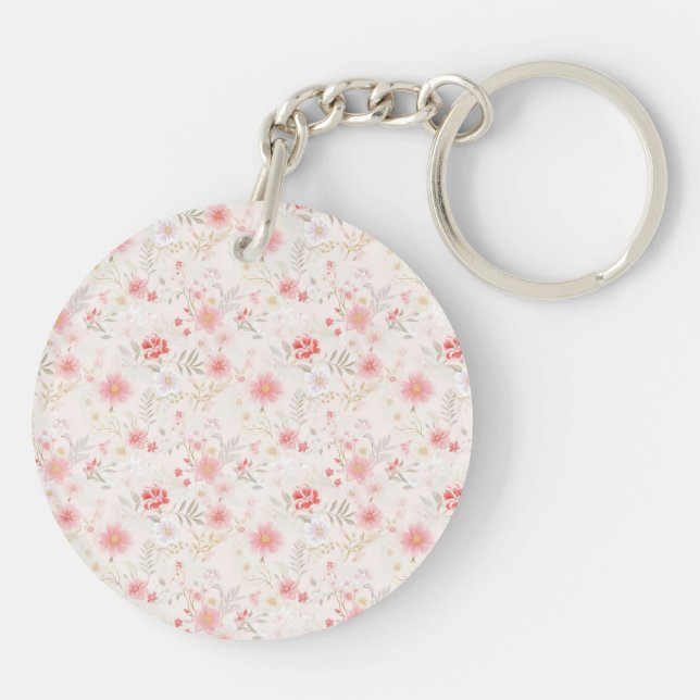 Pastel Pink Red White Flowers Pattern Two-sided (Baksidan)