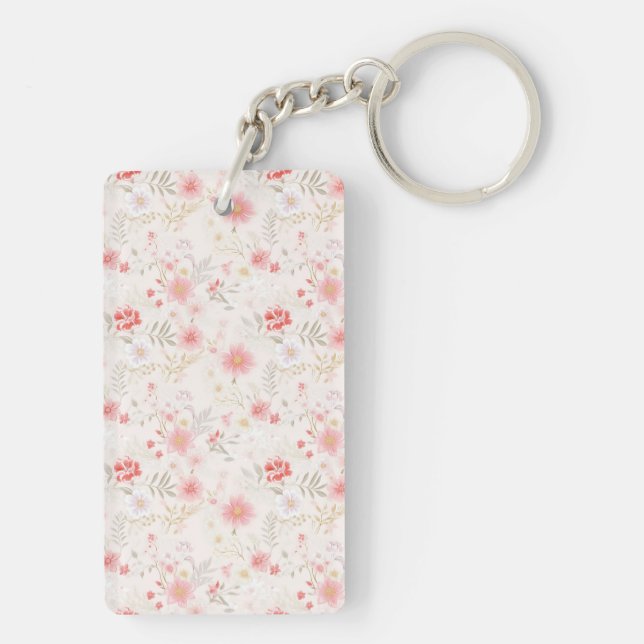 Pastel Pink Red White Flowers Pattern Two-sided (Baksidan)