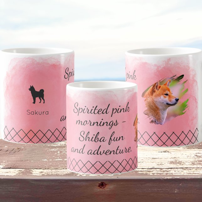 Pastel Pink Shiba Inu  Mug – Custom Photo & Name Kaffemugg (Skapare uppladdad)