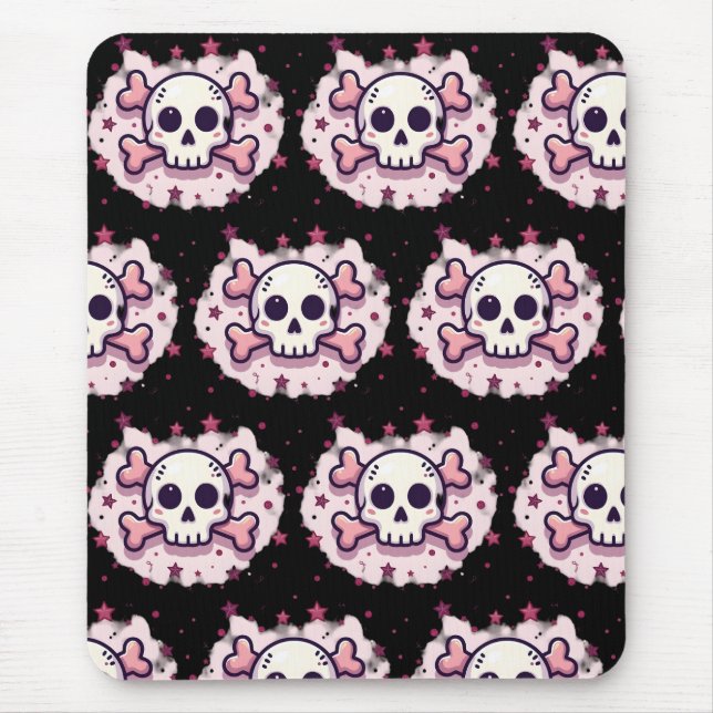 Pastel Pink Skull and Crossbones Musmatta (Framsidan)