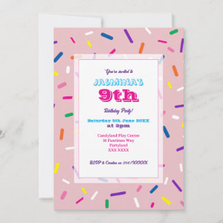 Pastel Pink Sprinkles Invitation Inbjudningar