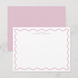 pastel pink wavy border note card inbjudningar