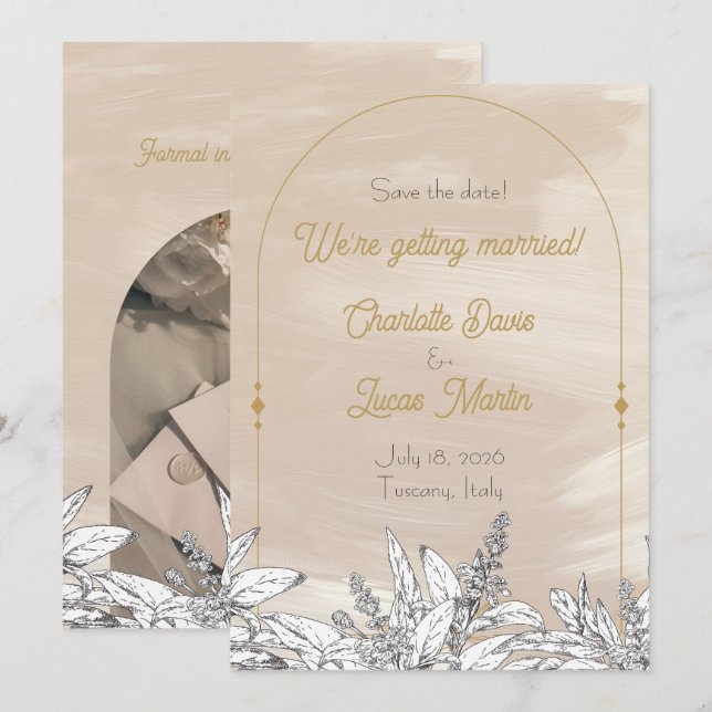 Pastel Pink Wedding Save the Date Card Inbjudningar (Fram/baksida)