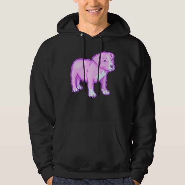 Pastel Pitbull Lila Hoodie (Framsida)