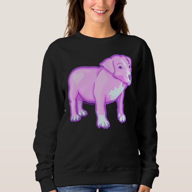 Pastel Pitbull Lila T Shirt (Framsida)