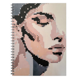 Pastel Pixel Portrait of Serenity Anteckningsbok