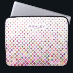 Pastel Pixels Coola Geometric Mönster Personlig Laptop Fodral<br><div class="desc">Modern geometrisk mönster för fallande pixlar.</div>