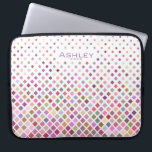 Pastel Pixels Coola Geometric Mönster Personlig Laptop Fodral<br><div class="desc">Modern geometrisk mönster för fallande pixlar.</div>