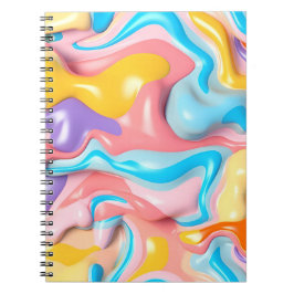 Pastel Plastic Fluid Abstrakt Anteckningsbok