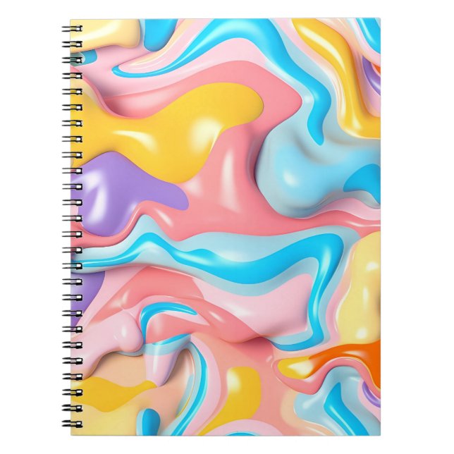 Pastel Plastic Fluid Abstrakt Anteckningsbok (Framsidan)