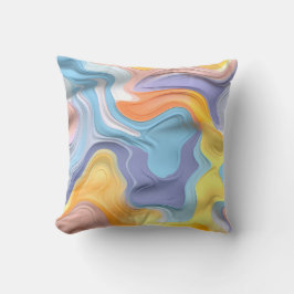 Pastel Plastic Fluid Abstrakt Kudde