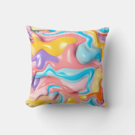 Pastel Plastic Fluid Abstrakt Kudde