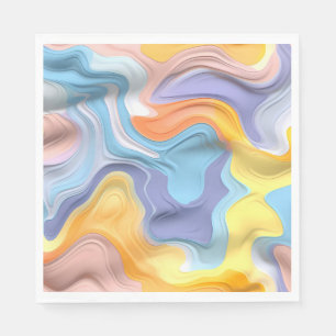 Pastel Plastic Fluid Abstrakt Pappersservett