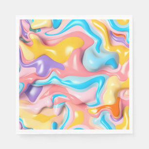Pastel Plastic Fluid Abstrakt Pappersservett