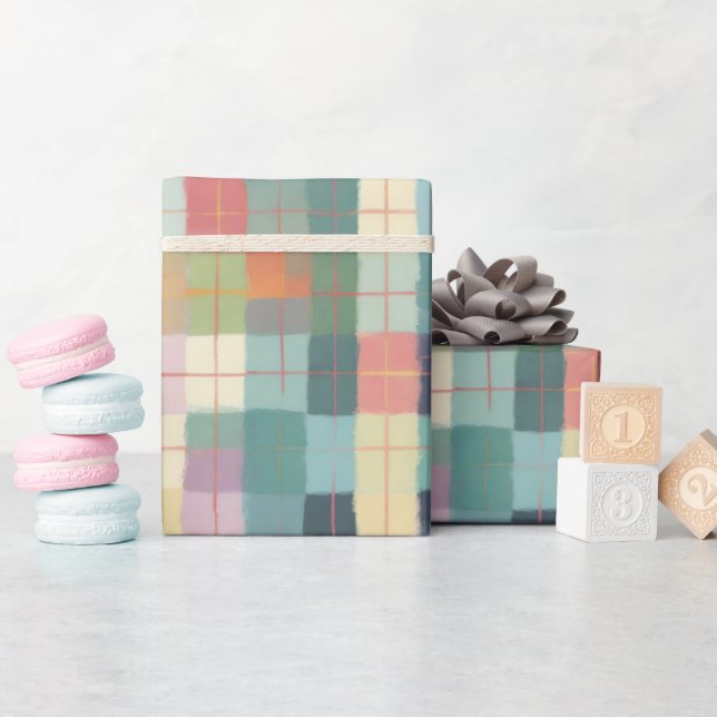 Pastel Play i Pinks  & Mety Grönt Presentpapper (Baby Shower)