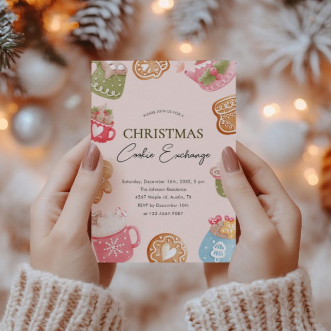 Pastel Play-jul Cookie Exchange Party Inbjudningar (Skapare uppladdad)