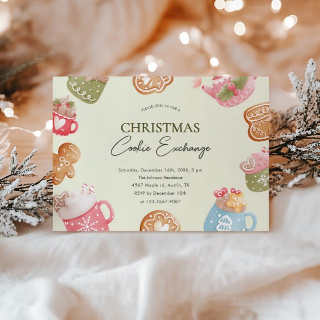 Pastel Play-jul Cookie Exchange Party Inbjudningar (Skapare uppladdad)