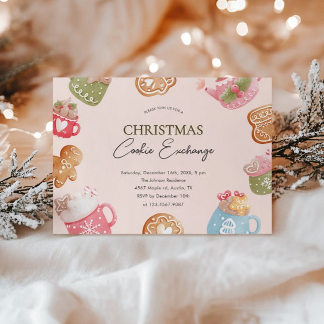 Pastel Play-jul Cookie Exchange Party Inbjudningar (Skapare uppladdad)