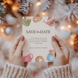 Pastel Play-jul Cookie Exchange Party Spara Datumet