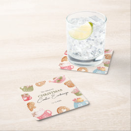 Pastel Play-jul Cookie Exchange Party Underlägg Papper Kvadrat