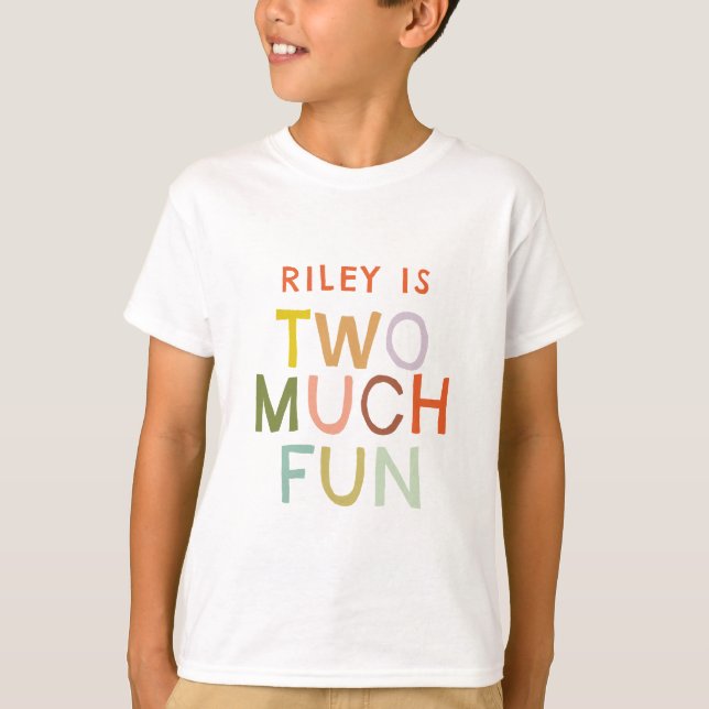 Pastel Play "Two Mycket Roligt" 2:a födelsedagen T Shirt (Framsida)