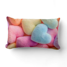 Pastel Plush Hearts Dekorativ kudde