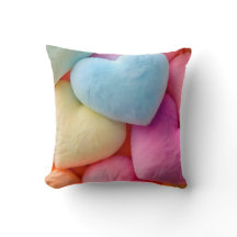 Pastel Plush Hearts Dekorativ kudde