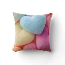 Pastel Plush Hearts Dekorativ kudde