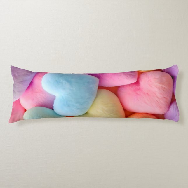 Pastel Plush Hearts Dekorativ kudde (Framsidan)
