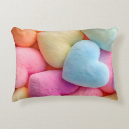 Pastel Plush Hearts Dekorativ kudde