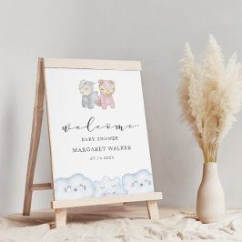 Pastel plush Leksak Personlig Baby Shower Poster