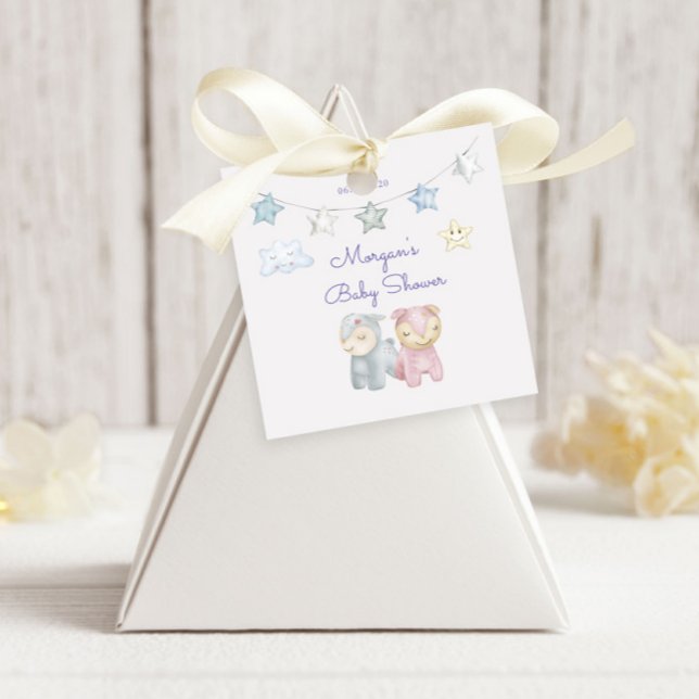 Pastel Plush Leksak Personlig Monogram Baby Shower Gåvor Etiketter (Skapare uppladdad)