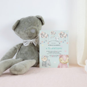 Pastel plush Leksak Virtuell Födelsedagsfest Inbjudningar