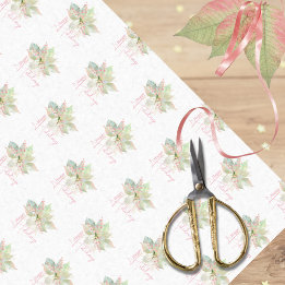 Pastel Poinsettia Glad helg Rosa Guld Sage