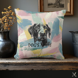 Pastel Pointer Portrait – Modern Abstract Art Kudde