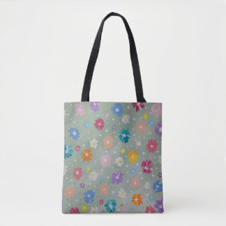Pastel Poise Blommigt Tote Bag Tygkasse