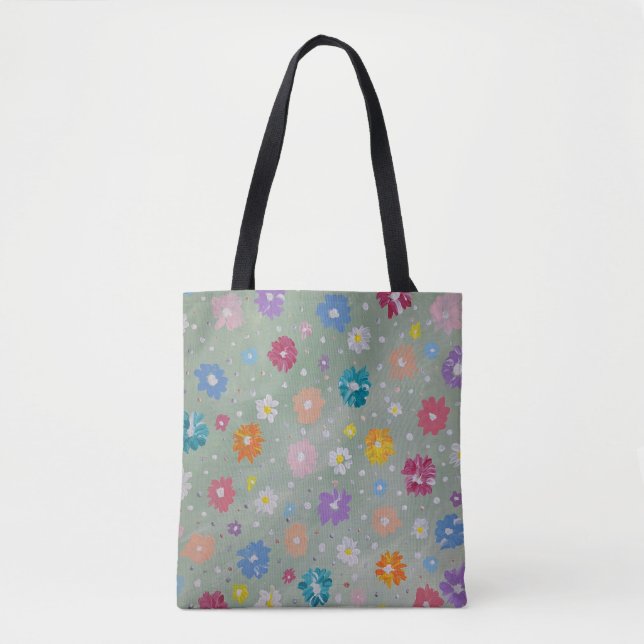 Pastel Poise Blommigt Tote Bag Tygkasse (Framsida)