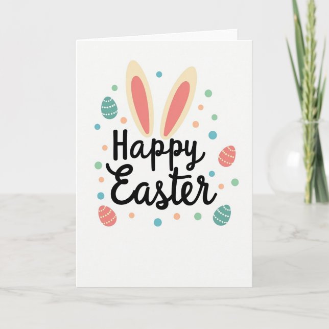Pastel Polka Dot Easter Card Kort (Framsida)