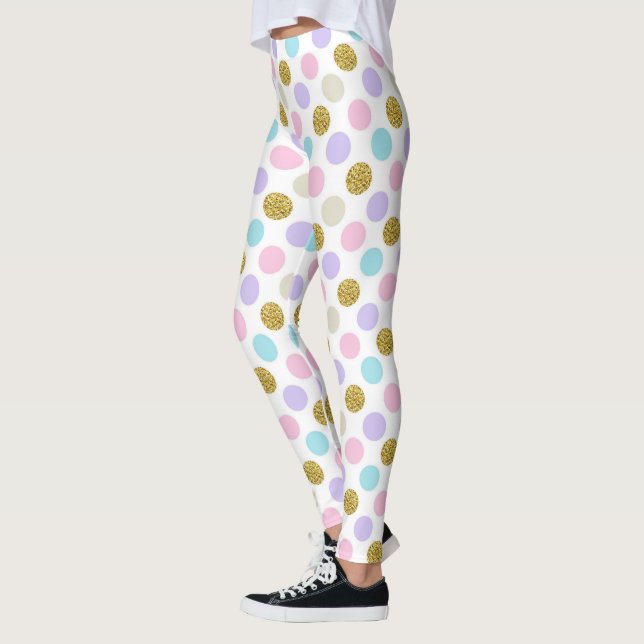 Pastel Polka Dot Leggings (Vänster)