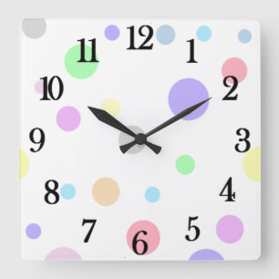 Pastel Polka Dot Mönster stor klocka