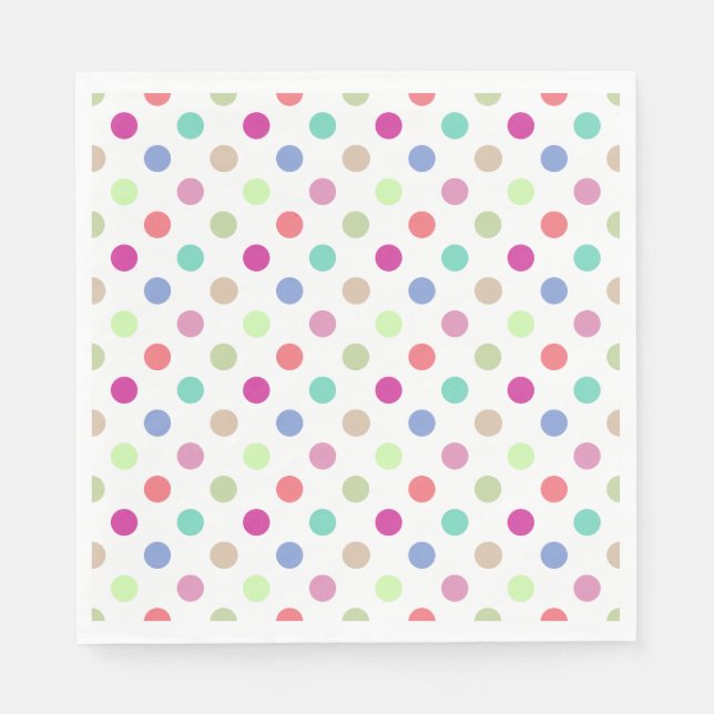 Pastel Polka Dot Pappersservett (Framsidan)