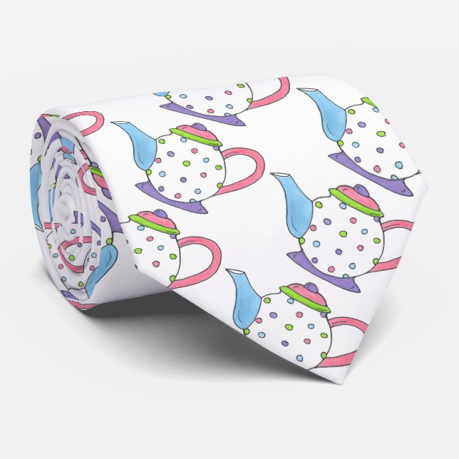 Pastel Polka Dot Tekanna Tea Pot Drinking Party Ti Slips (Rullad)