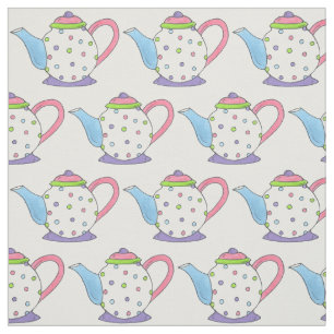 Pastel Polka Dot Tekannas Tea Party Rosa Lila Tyg