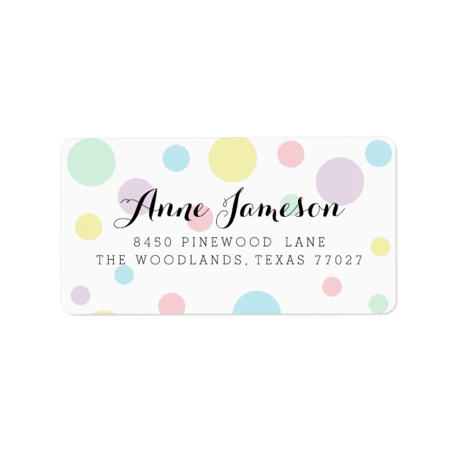 Pastel Polka dots Adressetiketter (Framsidan)