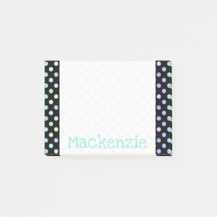 Pastel Polka dots Iridescent Shimmer Glitter Namn Post-it Block