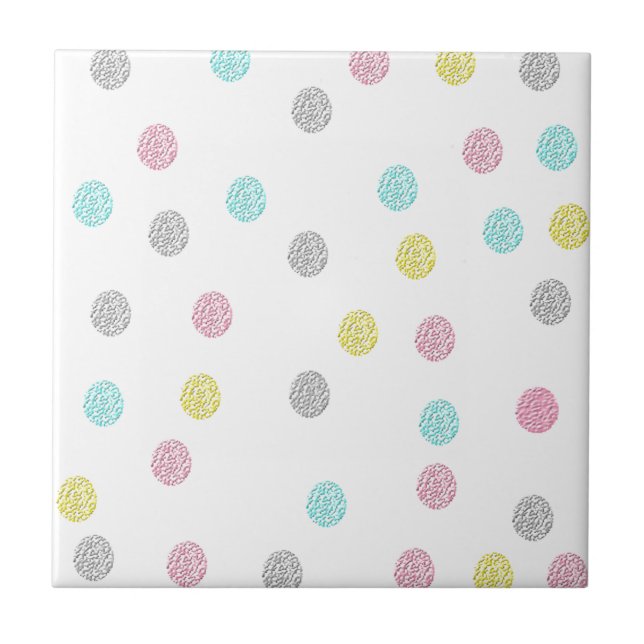 Pastel Polka dots Kakelplatta (Framsidan)