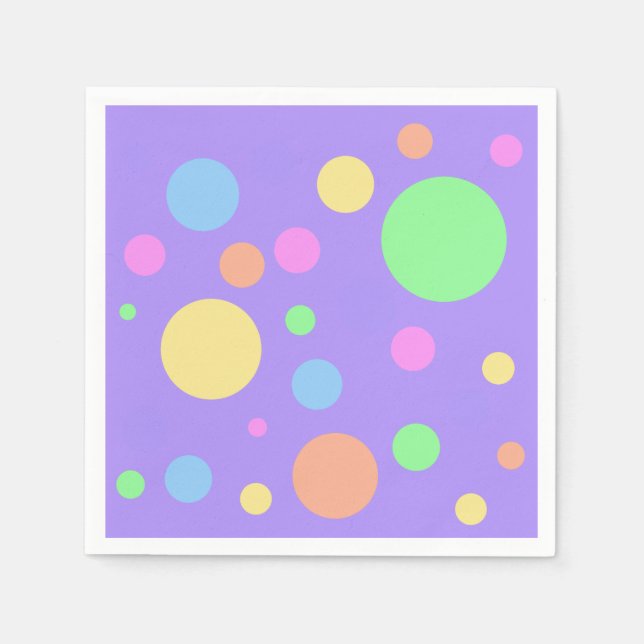 Pastel Polka dots Pappersservett (Framsidan)