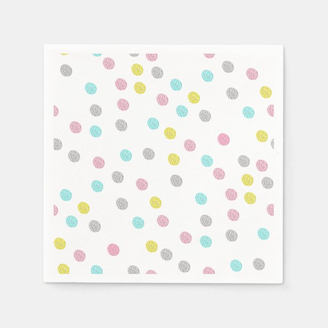 Pastel Polka dots Pappersservett (Framsidan)